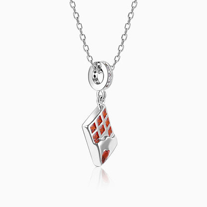 Silver Chocolaty Love Pendant with Link Chain