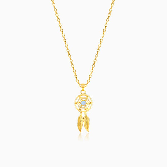 Golden Dream Catcher Pendant with Link Chain