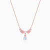 Rose Gold Divine Wings Moonstone Drop Necklace