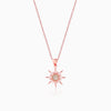 Rose Gold Solar Flare Pendant with Link Chain