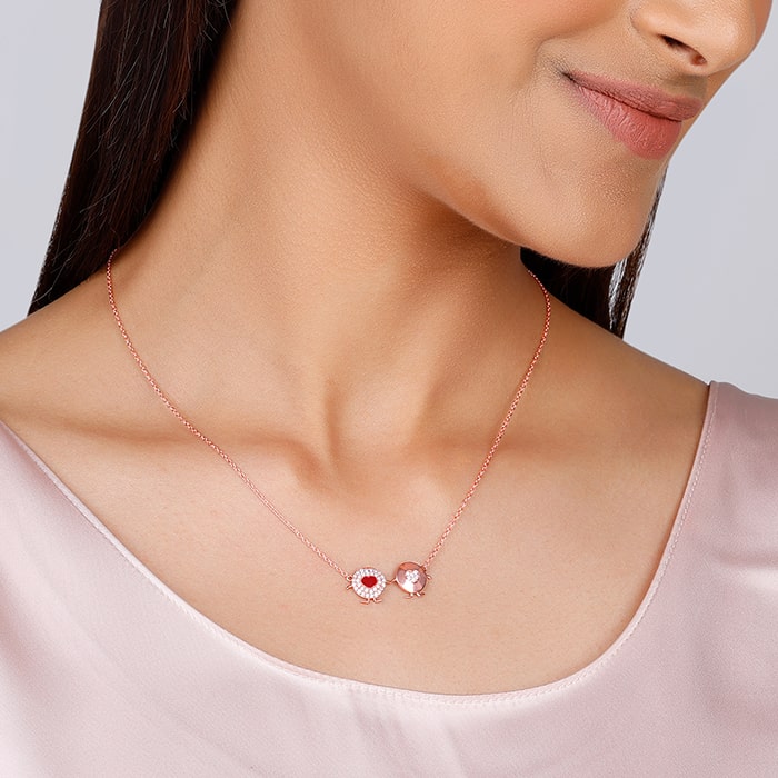 Rose Gold Duo Heart Necklace