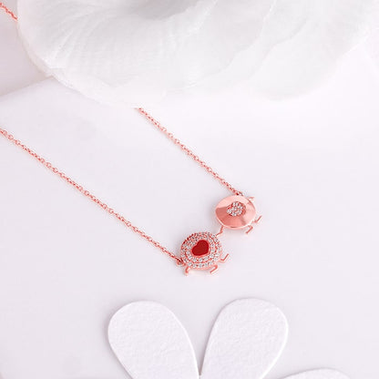 Rose Gold Duo Heart Necklace