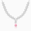 Silver Zircon Studded Magical Drop Necklace