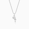 Silver Heart Lock Pendant with Link Chain