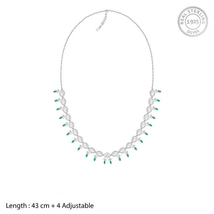 Silver Zircon-Studded Kalash Necklace