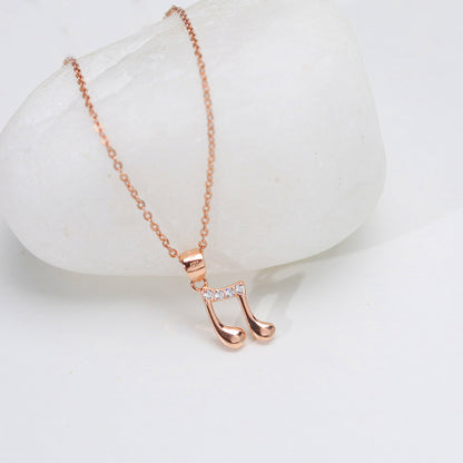 Rose Gold Music Pendant with Link Chain