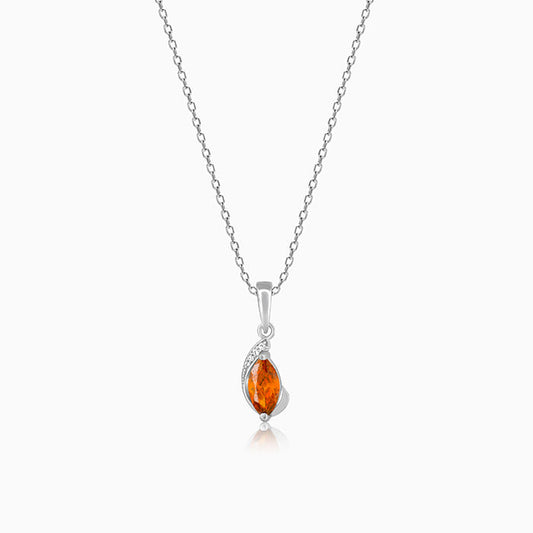 Silver Adorned with Love Pendant With Link Chain