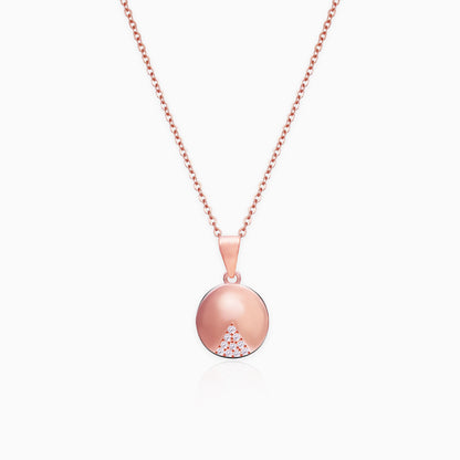 Rose Gold Pie Pendant with Link Chain
