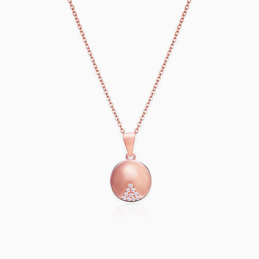 Rose Gold Pie Pendant with Link Chain