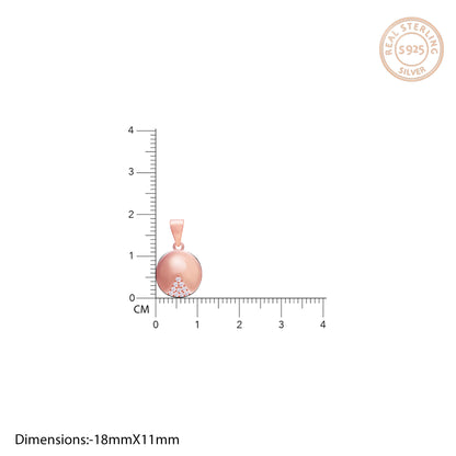 Rose Gold Pie Pendant with Link Chain