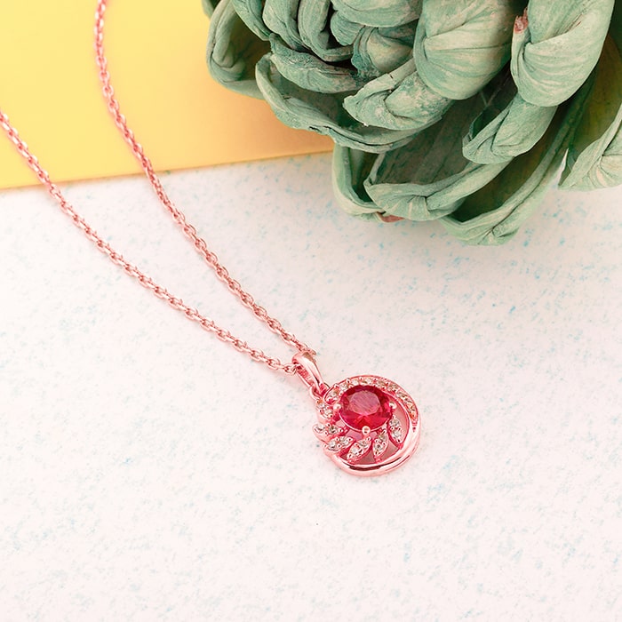 Rose Gold Full of Love Pendant with Link Chain - view 2