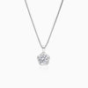 Silver Zircon Mini Flower Pendant with Box Chain