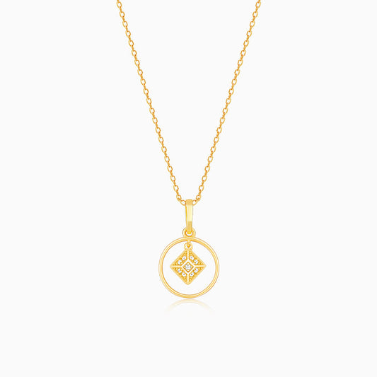 Golden Star Halo Signature Pendant with Link Chain