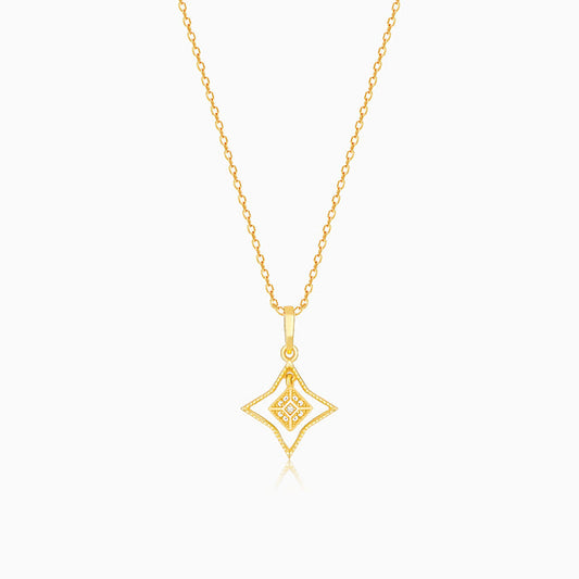 Golden Mystic Star Signature Pendant With Link Chain