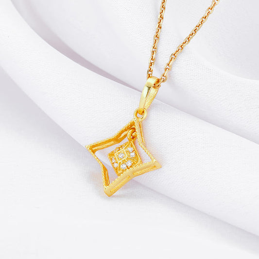Golden Mystic Star Signature Pendant With Link Chain