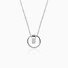 Silver Dual Ring Pendant with Link Chain