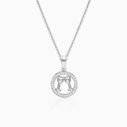 Silver Celebration Pendant with Link Chain