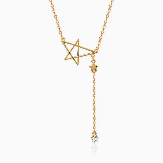 Golden Star Drop Necklace
