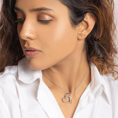 Silver Layered Heart Pendant