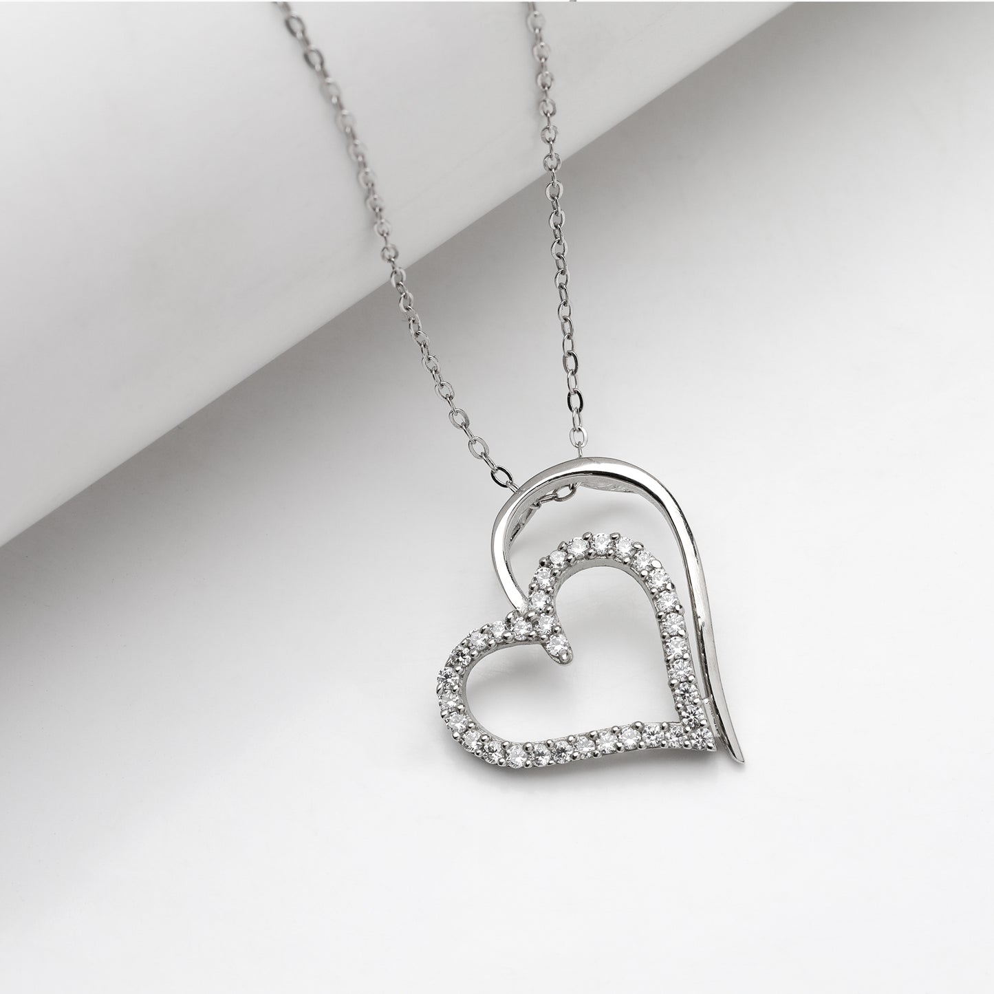 Silver Layered Heart Pendant