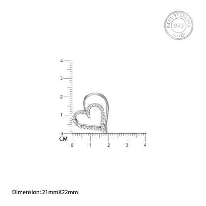 Silver Layered Heart Pendant