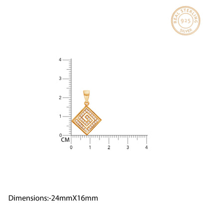 Golden Maze Pendant with Link Chain