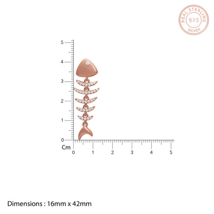 Matte Rose Gold Fishbone Pendant