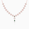 Rose Gold Regal Emerald Drop Necklace