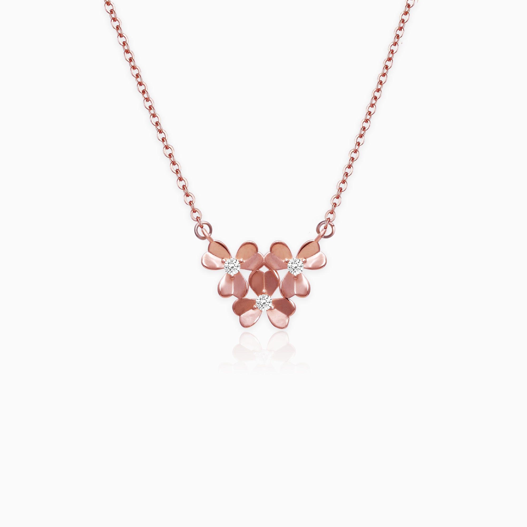Florere necklace, Flower, Pink, Gold-tone plated | Swarovski