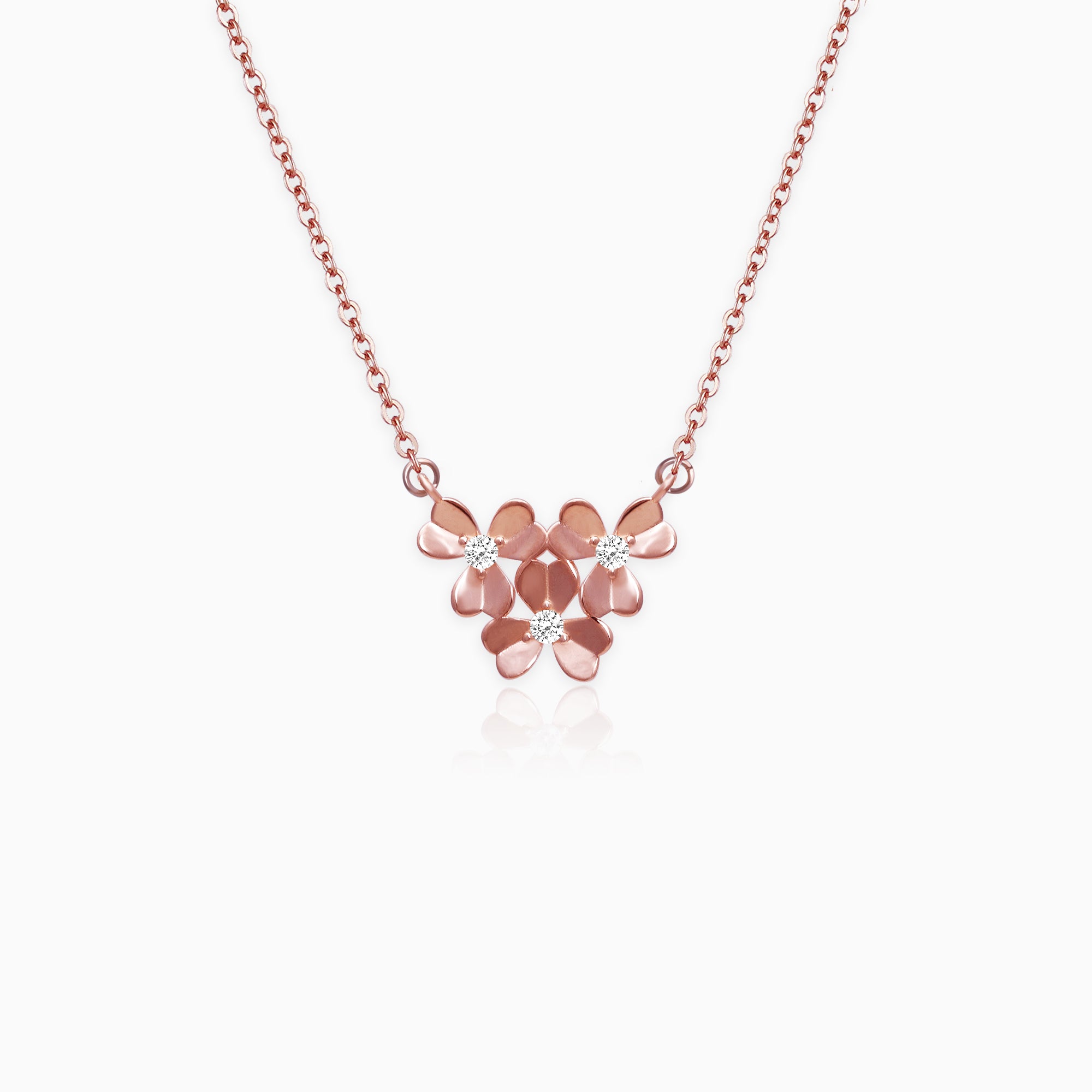 Rose Gold Blooming Flower Necklace - Image 1