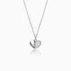 Silver Charming Heart Pendant With Link Chain