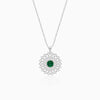 Silver Zircon Emerald Sunshine Pendant