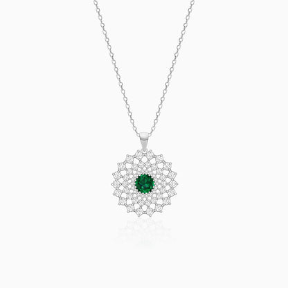 Silver Zircon Emerald Sunshine Pendant
