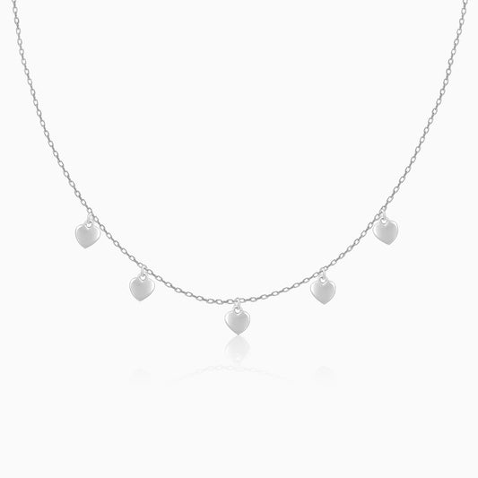 Silver Triple Heart Charm Necklace