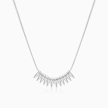 Silver Studded Spikes Necklace