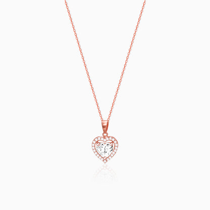 Rose Gold Studded Heart Pendant