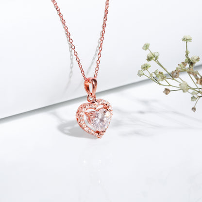 Rose Gold Studded Heart Pendant