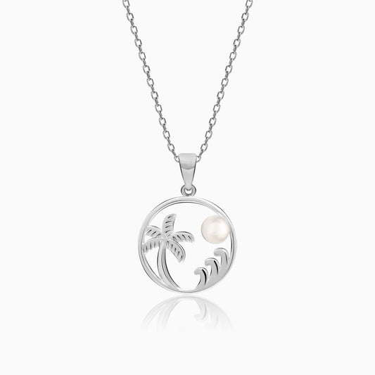 Silver Pearly Beach Pendant