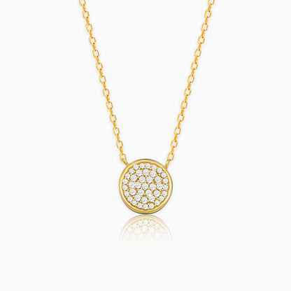 Golden Studded Disk Necklace