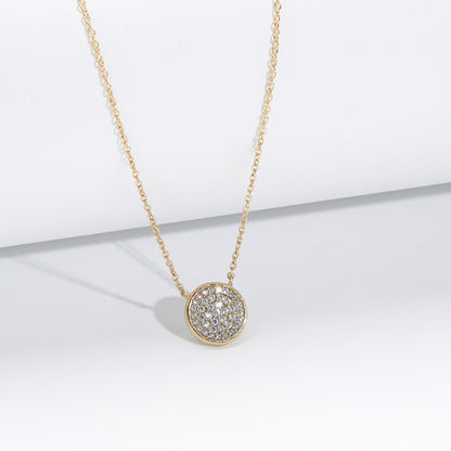 Golden Studded Disk Necklace