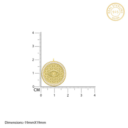 Golden Evil Eye Disc Pendant