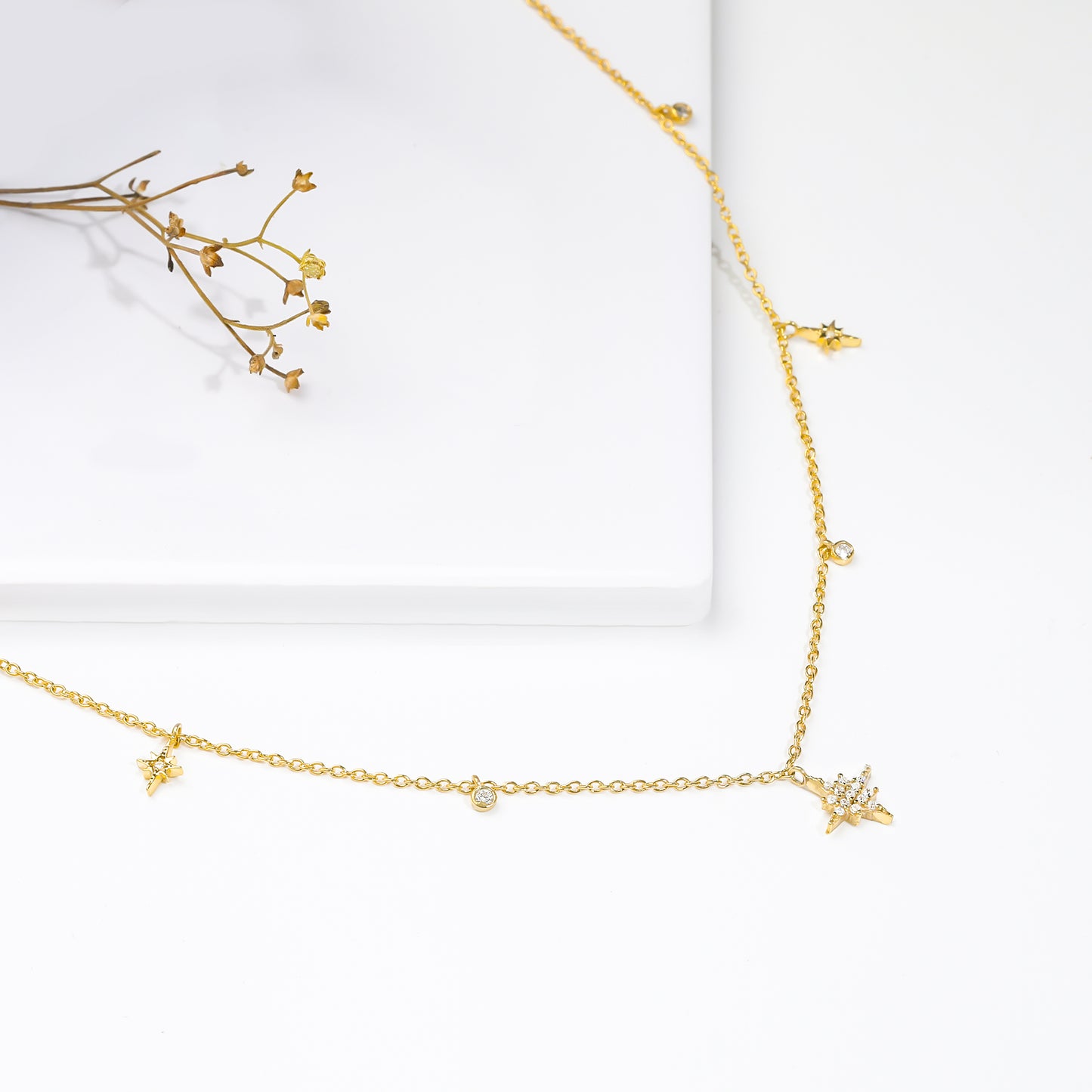 Golden Constellation Drop Necklace
