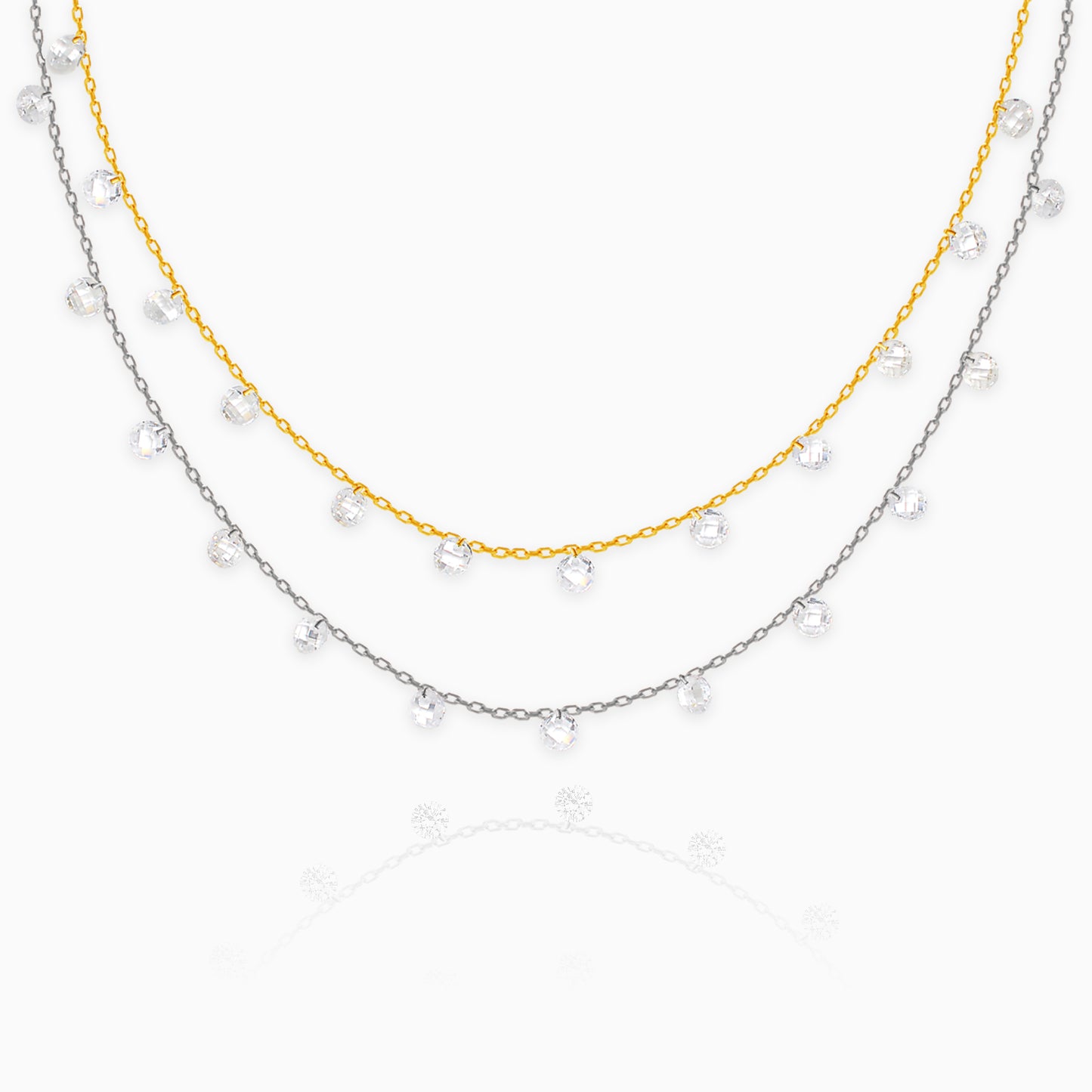 Silver Gold Layered Queens Necklace