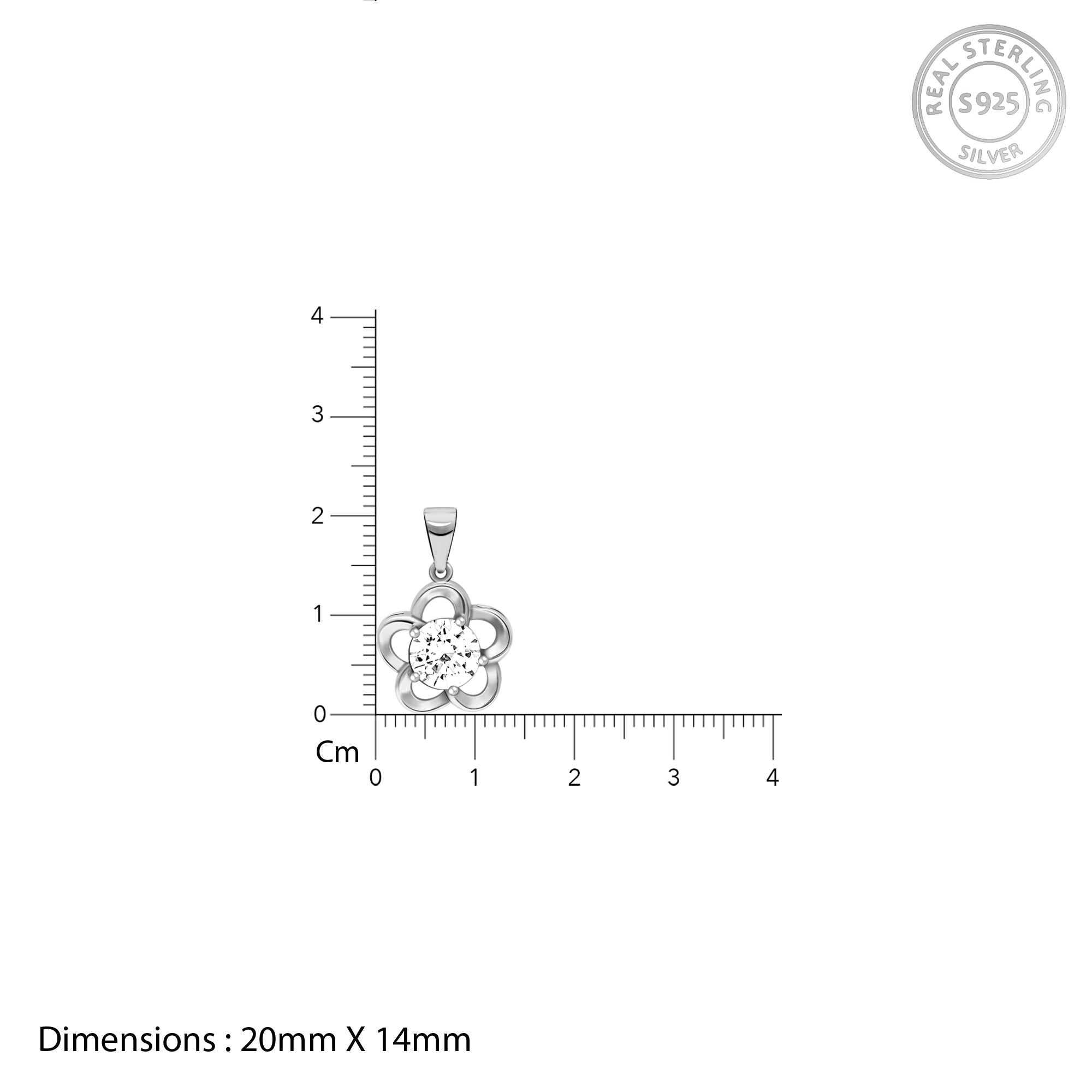 Silver Shimmering Bloom Pendant With Link Chain - view 4