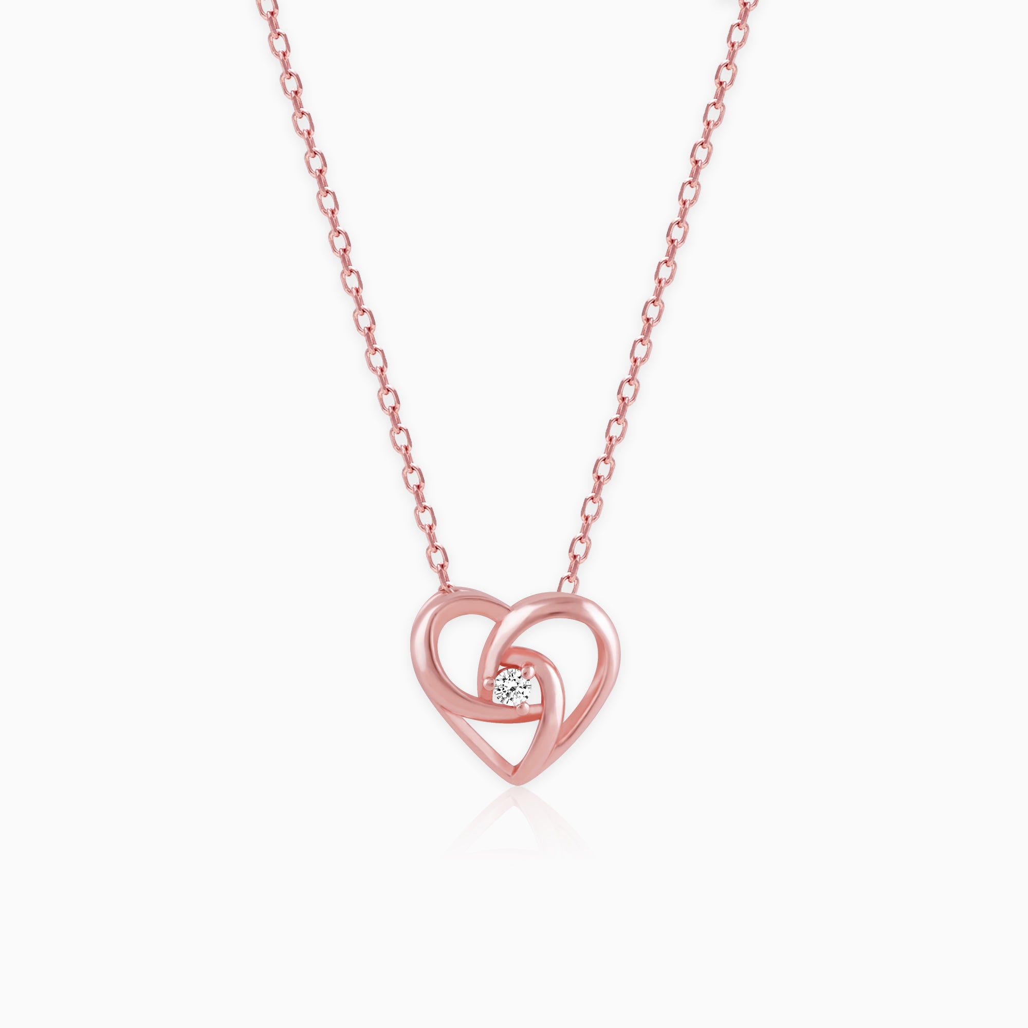 Rose Gold Meandering Heart Pendant - Image 1