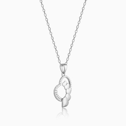 Silver Heart Rivulet Pendant With Link Chain