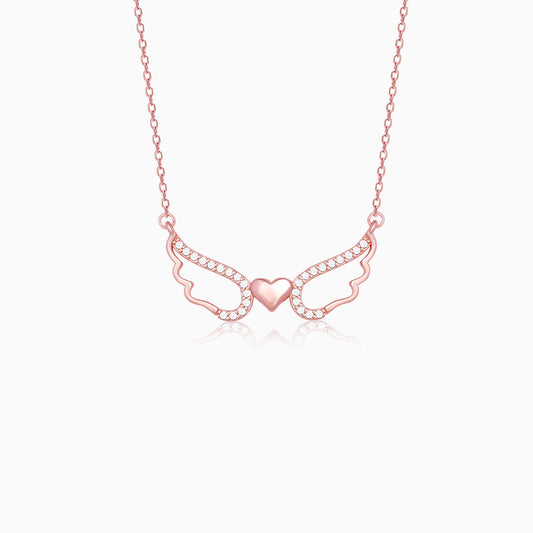 Rose Gold Wing It With Love Necklace
