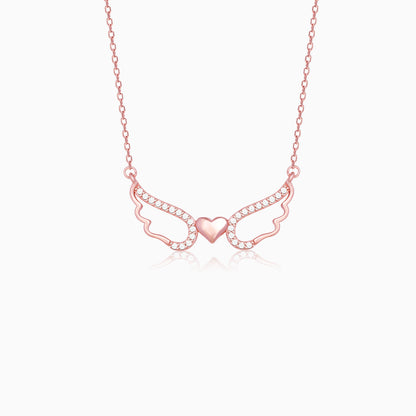 Rose Gold Wing It With Love Necklace
