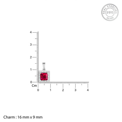 Silver Love Cube Pendant With Link Chain