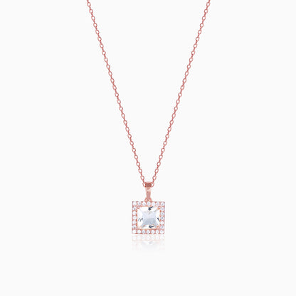 Rose Gold Snow White Pendant With Link Chain – GIVA